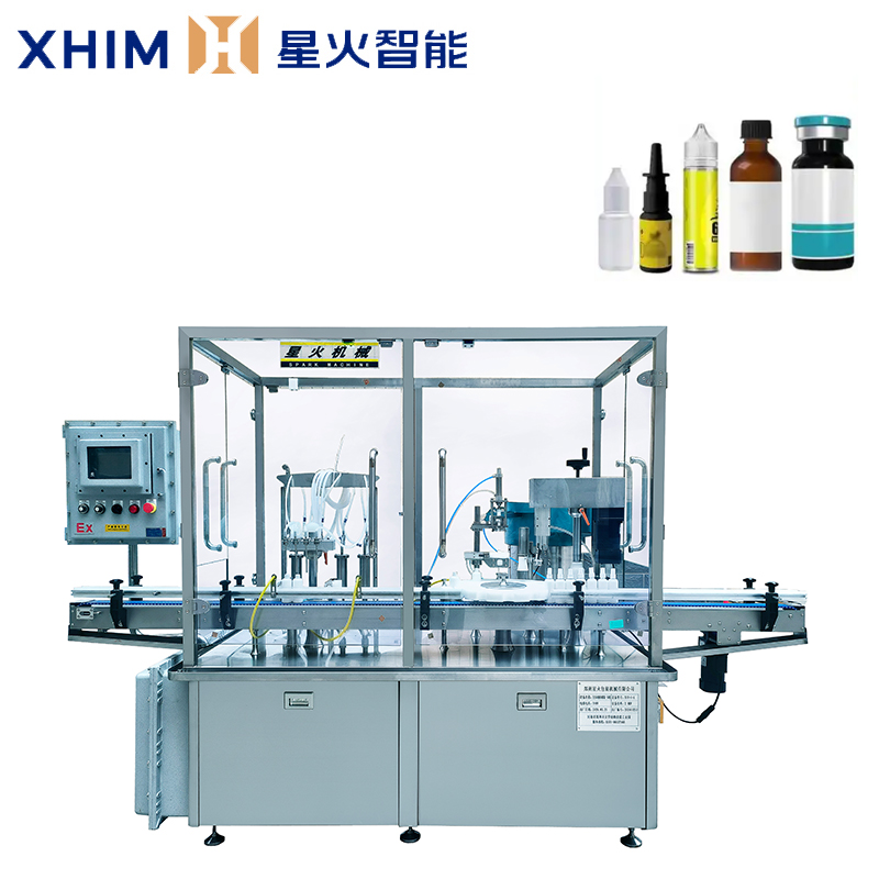 小型自動灌裝旋蓋一體機-液體灌裝機設備