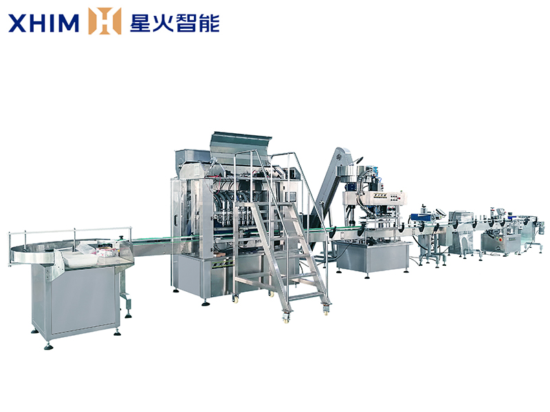 全自動8頭醬料灌裝機-顆粒醬灌裝生產線